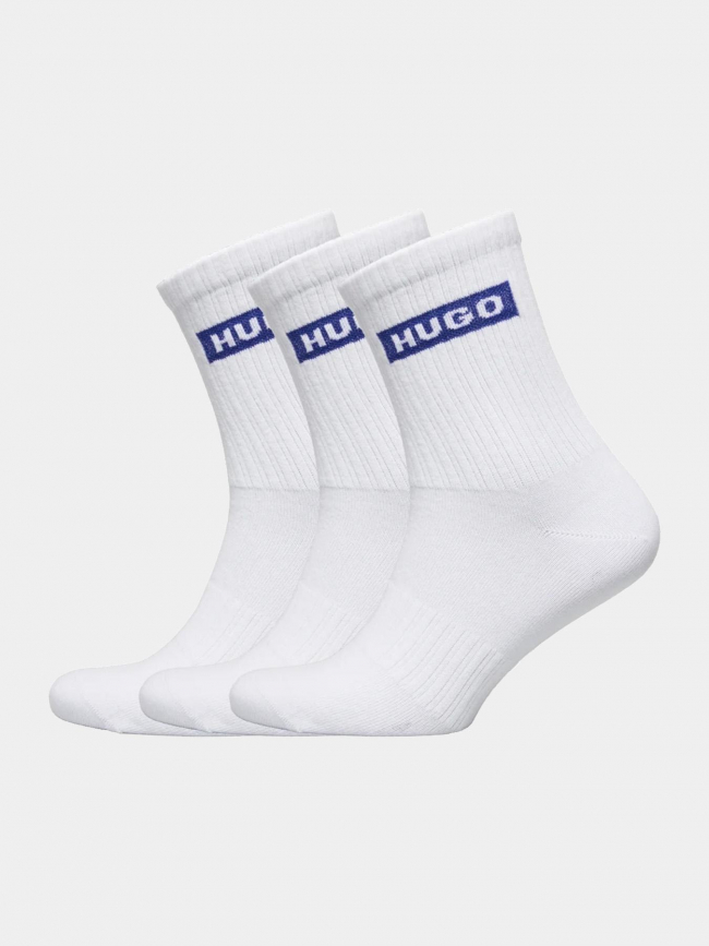 Pack de 3 paires de chaussettes blue logo blanc homme - Hugo