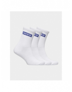 Pack de 3 paires de chaussettes blue logo blanc homme - Hugo