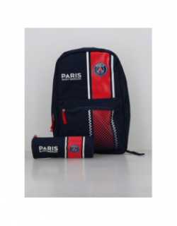 Sac a dos 2 compartiments + trousse bleu marine adulte - PSG