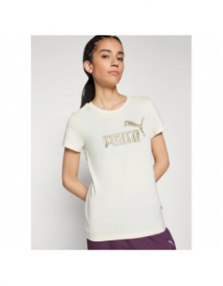 T-shirt logo animal beige femme - Puma