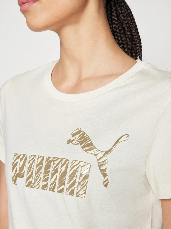 T-shirt logo animal beige femme - Puma