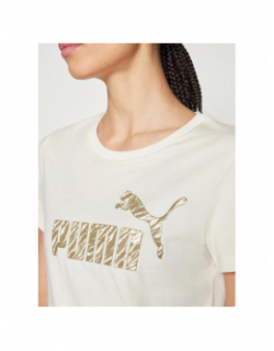 T-shirt logo animal beige femme - Puma