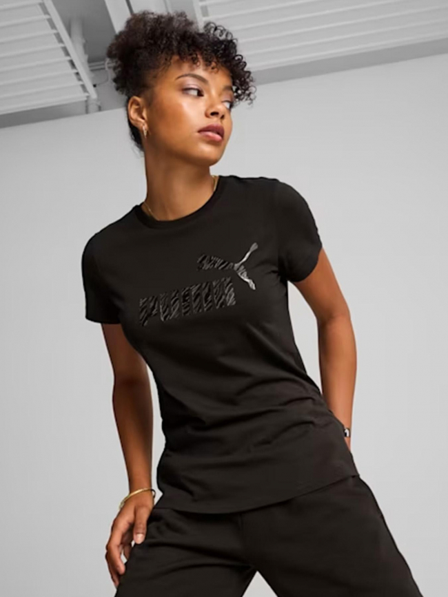 T-shirt essential logo animal noir femme - Puma