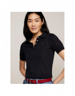 Polo fin bleu marine femme - Tommy Hilfiger