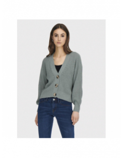 Gilet cardigan crop justy bleu femme - Jacqueline De Yong