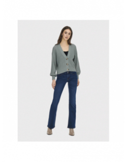 Gilet cardigan crop justy bleu femme - Jacqueline De Yong