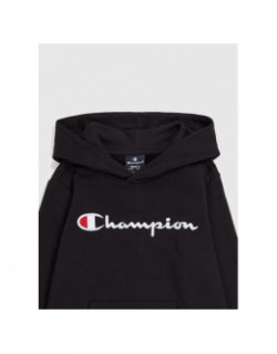 Sweat à capuche logo brodé noir enfant - Champion