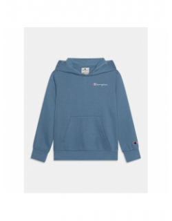 Sweat à capuche petit logo brodé bleu enfant - Champion