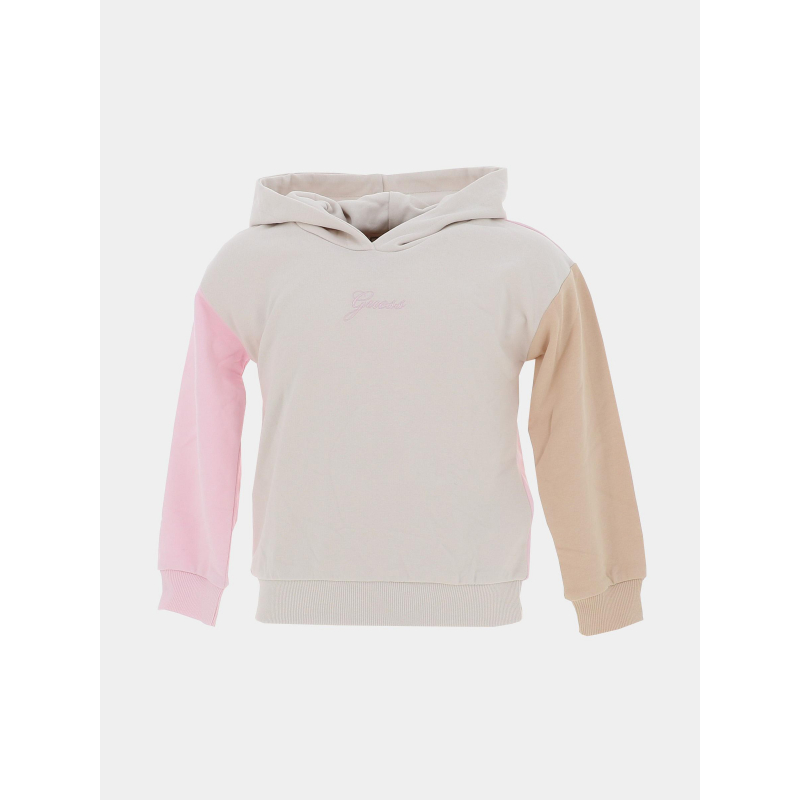 Sweat à capuche active top rose beige fille - Guess