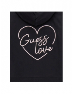 Sweat zippé à capuche active love noir fille - Guess