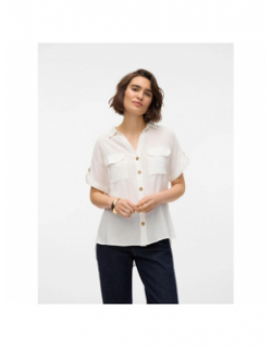 Chemisier manches courtes bumpy blanc femme - Vero Moda