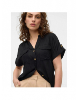 Chemisier manches courtes bumpy noir femme - Vero Moda