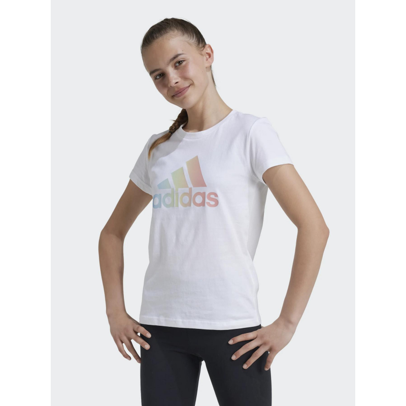 T-shirt logo brillant blanc fille - Adidas