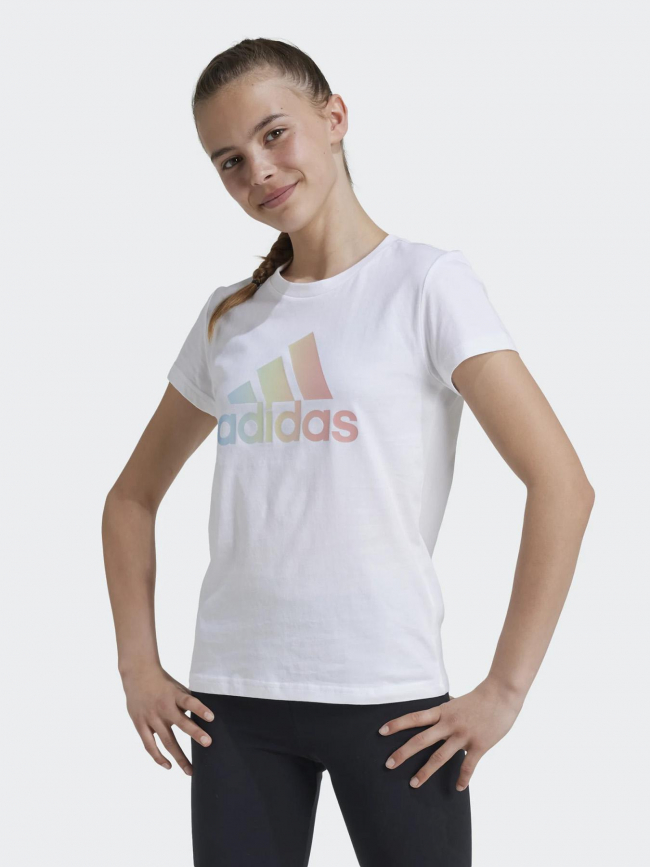 T-shirt logo brillant blanc fille - Adidas