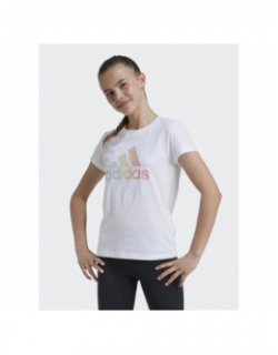 T-shirt logo brillant blanc fille - Adidas