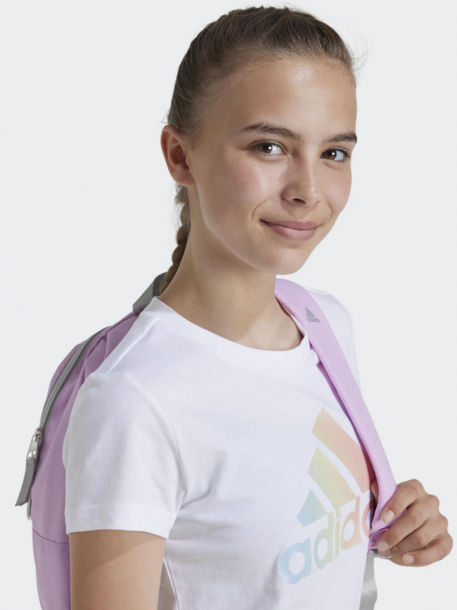 T-shirt logo brillant blanc fille - Adidas