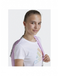 T-shirt logo brillant blanc fille - Adidas