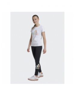 Legging logo brillant noir fille - Adidas