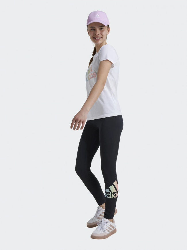 Legging logo brillant noir fille Adidas wimod