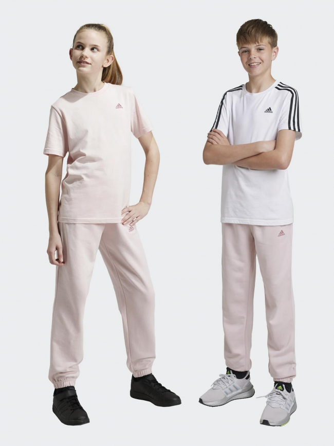 Bas de jogging uni logo rose enfant - Adidas