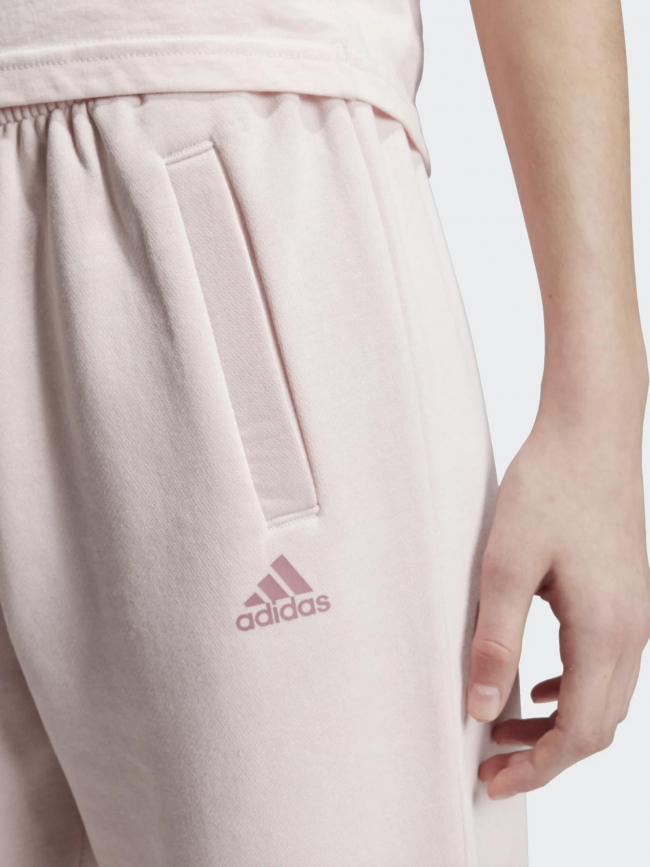 Bas de jogging uni logo rose enfant - Adidas