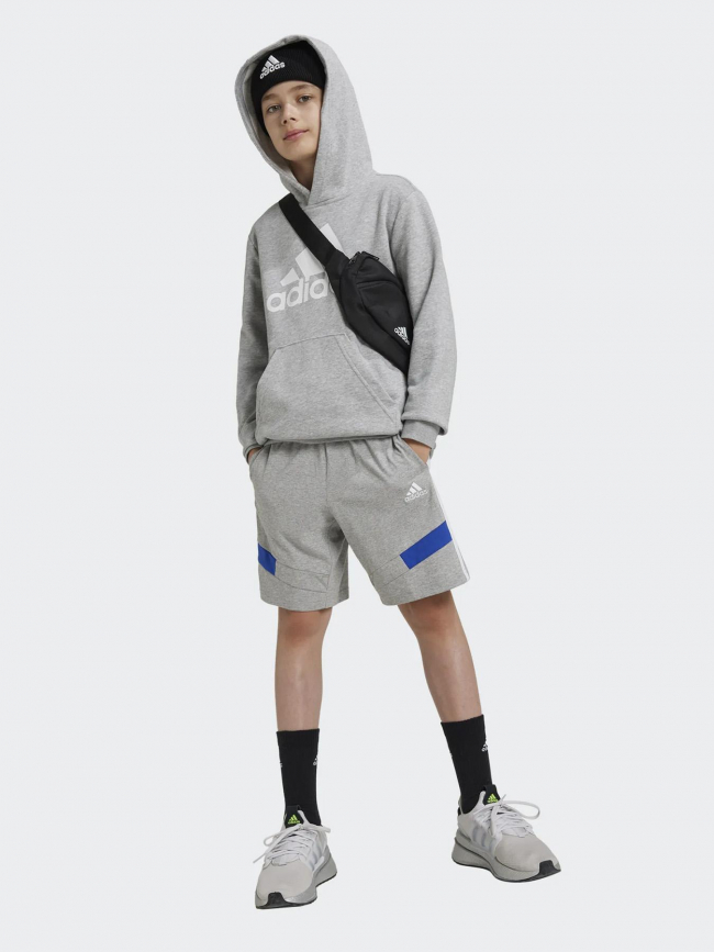 Short jogging colorblock gris enfant - Adidas