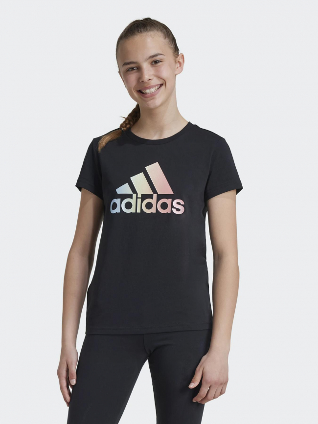 T-shirt logo brillant noir fille - Adidas