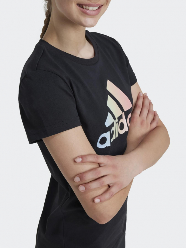 T-shirt logo brillant noir fille - Adidas