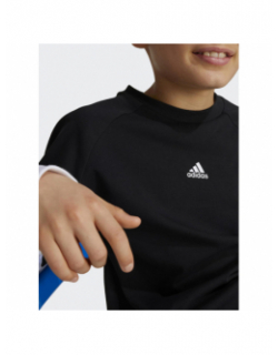 T-shirt manches longues 2in1 noir blanc enfant - Adidas