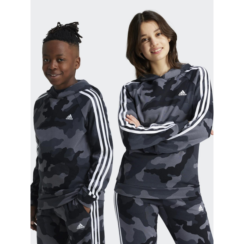 Sweat à capuche camo ft hd gris enfant - Adidas