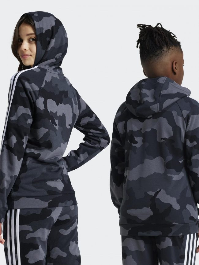 Sweat à capuche camo ft hd gris enfant - Adidas