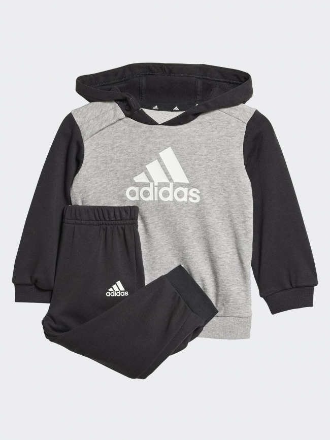 Ensemble de survêtement colorblock noir gris enfant - Adidas