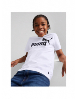 T-shirt classique logo blanc noir enfant - Puma