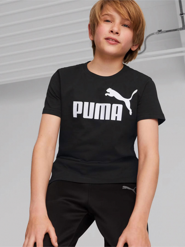 T-shirt classique logo noir enfant - Puma