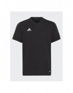 T-shirt col v uni logo brodé ent22 noir enfant - Adidas