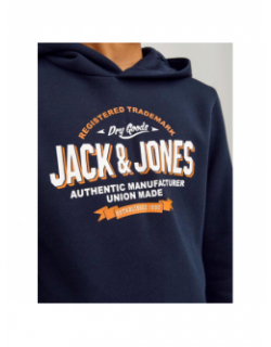 Sweat à capuche logo bleu marine garçon - Jack & Jones