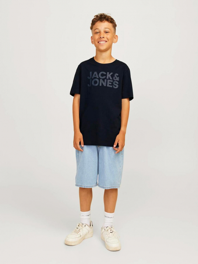 T-shirt corporate logo bleu marine garçon - Jack & Jones