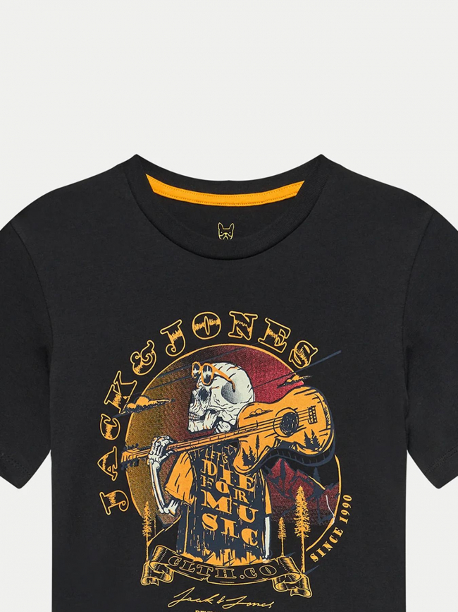 T-shirt skull rock noir enfant - Jack & Jones