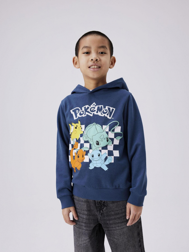 Sweat à capuche pokémon bleu enfant - Name It