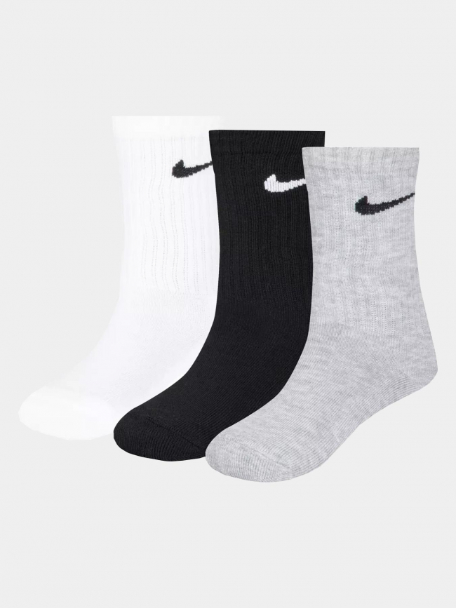 Pack 3 paires chaussettes basic noir blanc gris enfant - Adidas