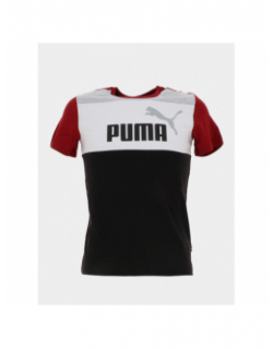 T-shirt essential block noir blanc bordeaux enfant - Puma