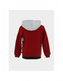 Sweat à capuche colorblock noir blanc gris rouge enfant - Puma