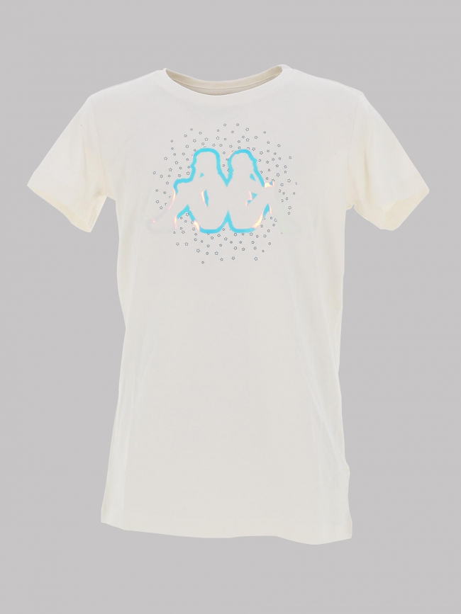 T-shirt logo holographique sarza blanc fille - Kappa