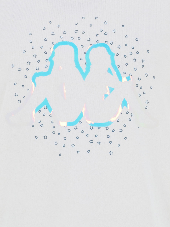 T-shirt logo holographique sarza blanc fille - Kappa