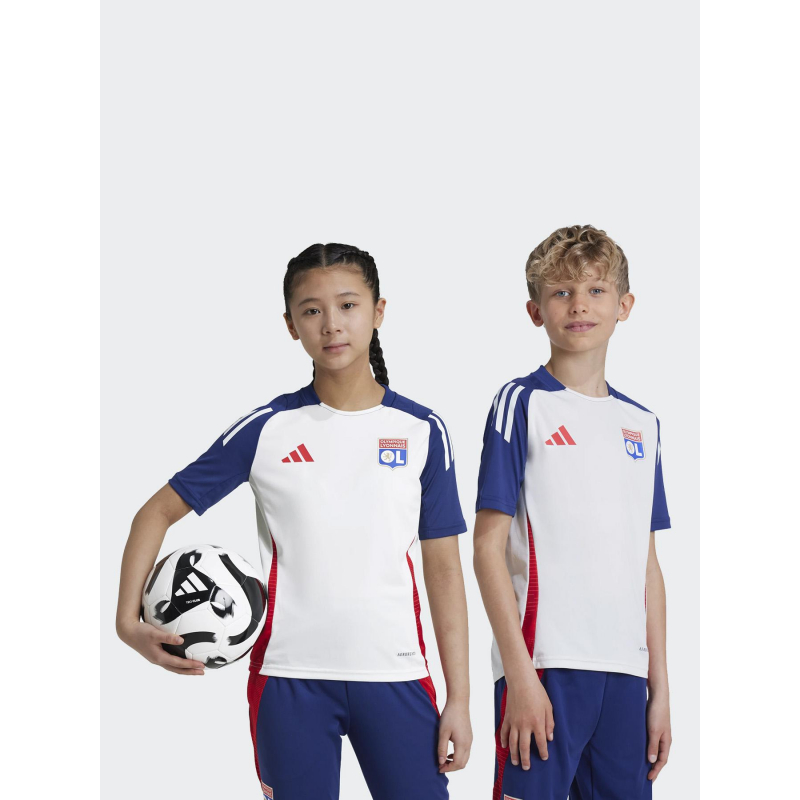 Maillot d'entrainement football ol 24/25 blanc enfant - Adidas