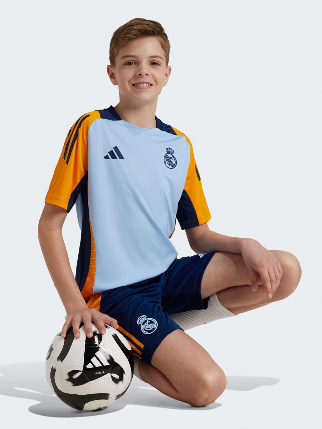 Short d'entrainement real madrid bleu marine orange enfant  - Adidas