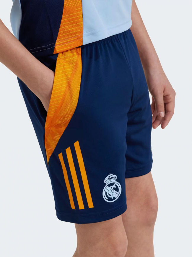 Short d'entrainement real madrid bleu marine orange enfant  - Adidas