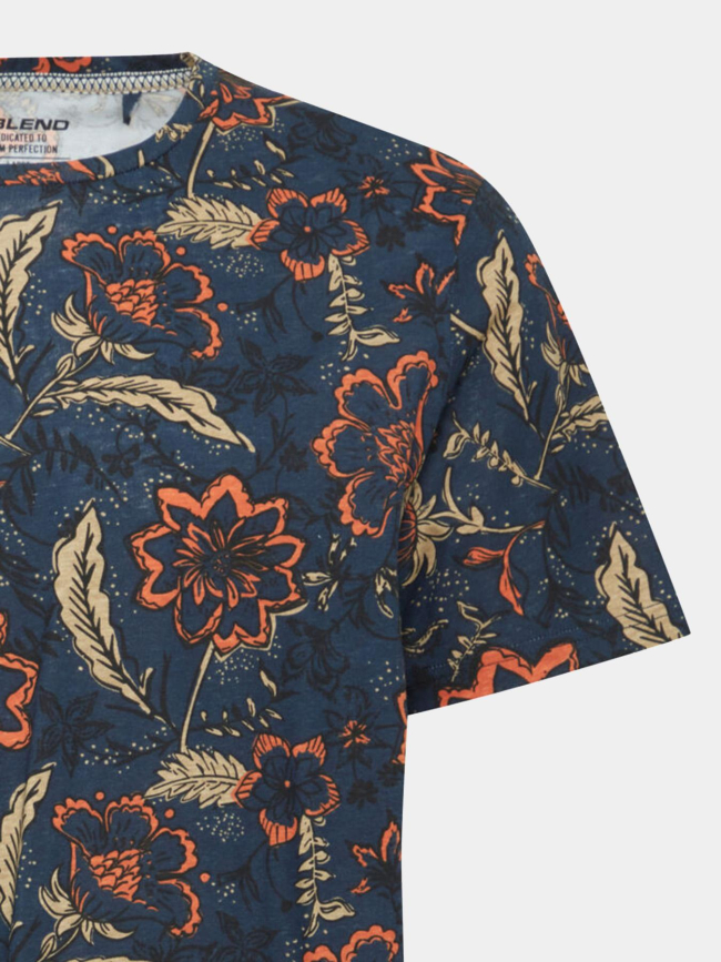 T-shirt floral bleu marine homme - Blend