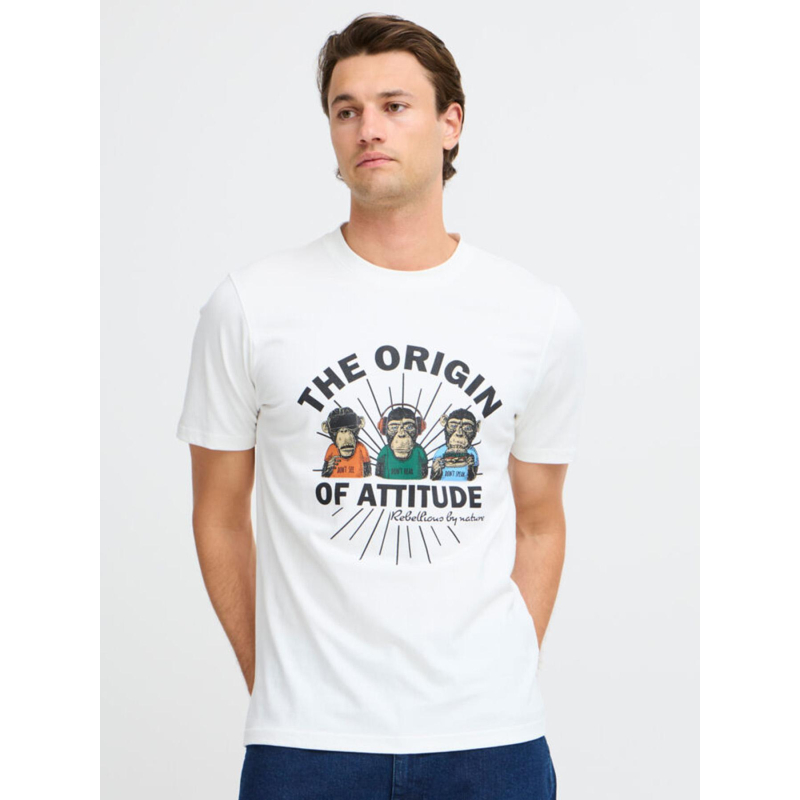 T-shirt the origin of attitude blanc homme - Blend