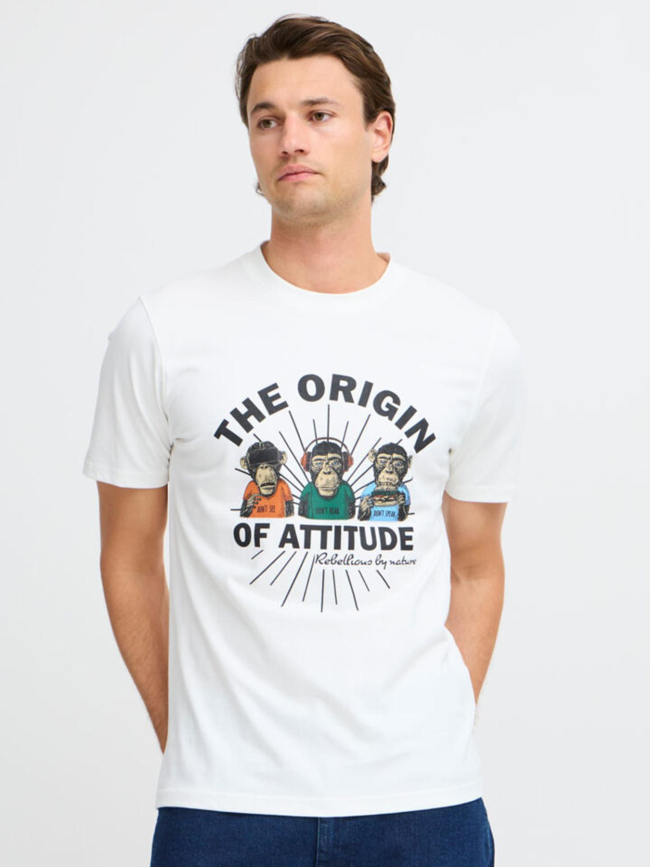 T-shirt the origin of attitude blanc homme - Blend